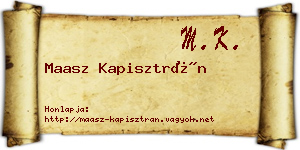Maasz Kapisztrán névjegykártya